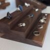 3 Tier Ring Display, Crystal Display Stand – Black Walnut