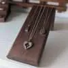 Angled Necklace Display Stand - Black Walnut