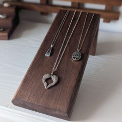 Angled Necklace Display Stand - Black Walnut