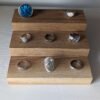 3 Tier Ring Display, Crystal Display Stand - Solid Oak