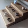 3 Tier Ring Display, Crystal Display Stand - Solid Oak