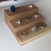 3 Tier Ring Display, Crystal Display Stand - Solid Oak
