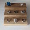 3 Tier Ring Display, Crystal Display Stand - Solid Oak