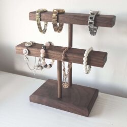 2 Tier Watch Stand | Bracelet Stand | Jewellery Display - Black Walnut
