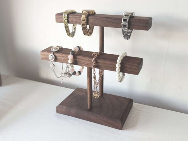 2 Tier Watch Stand | Bracelet Stand | Jewellery Display - Black Walnut