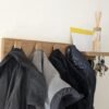 Solid Oak Coat Hooks With Shelf & Key Rack