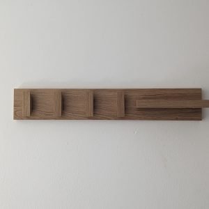 Solid Oak Coat Hooks With Shelf & Key Rack