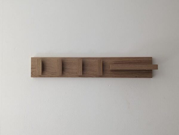 Solid Oak Coat Hooks With Shelf & Key Rack