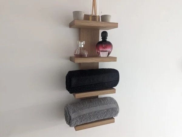 Solid Oak Bathroom Shelves