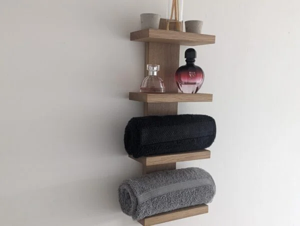 Solid Oak Bathroom Shelves