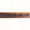 Modern Solid Black Walnut Coat Rack with Customizable Hooks - straight view closeup