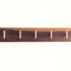 Modern Solid Black Walnut Coat Rack with Customizable Hooks - straight view copper hooks
