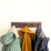 Modern Solid Black Walnut Coat Rack with Customizable Hooks - straight view