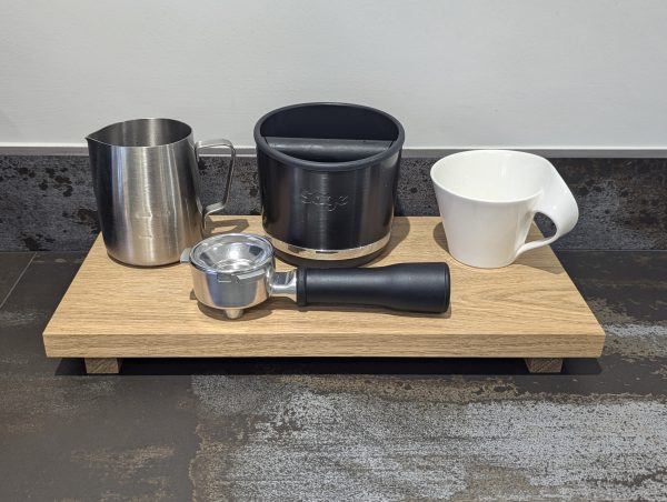 20cm depth oak riser with coffee machine parts