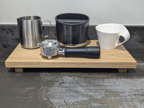 20cm depth oak riser with coffee machine parts