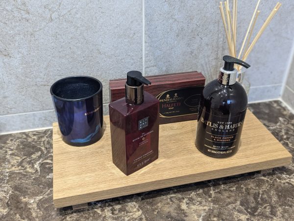 20cm depth oak riser in bathroom