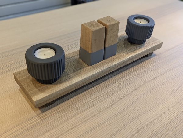 10cm depth oak riser on dining table