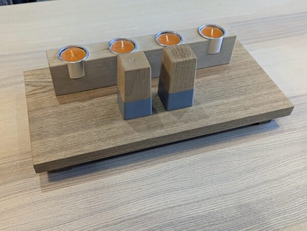 20cm depth oak riser on dining table