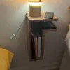 Solid Oak Floating Bedside Table closeup