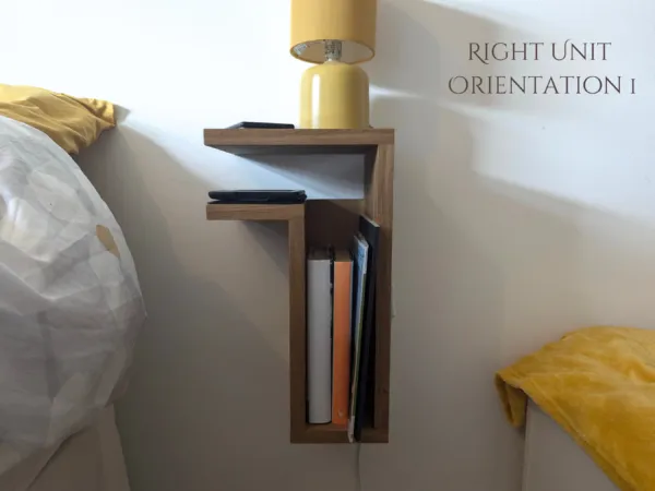 Solid Oak Floating Bedside Table right unit orientation 1