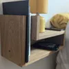 Solid Oak Floating Bedside Table closeup