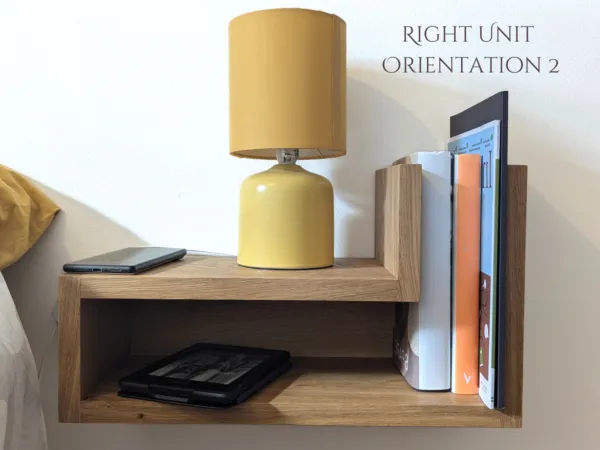 Solid Oak Floating Bedside Table right unit orientation 2