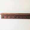 Modern Black Walnut Coat Rack With Shelf - straight view no coats