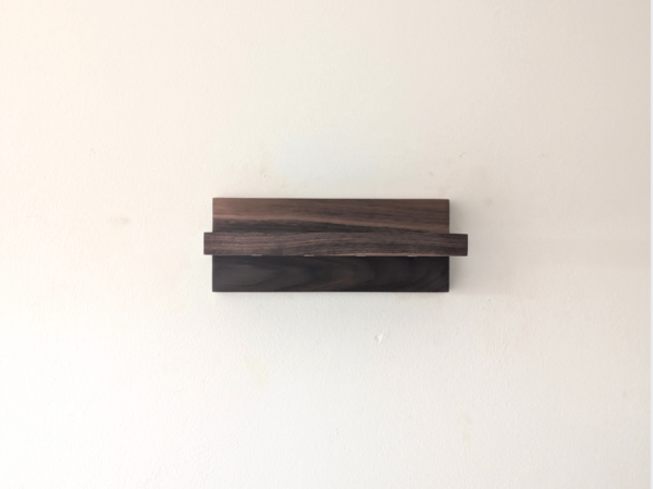 Solid Black Walnut Key Holder Shelf - straight view no items