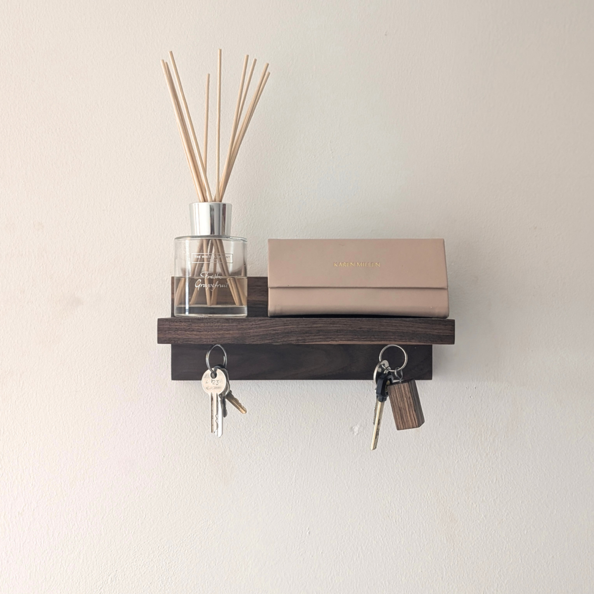 Black Walnut Key shelf - straight view