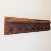 Modern Black Walnut Coat Rack With Shelf - angled view no coats