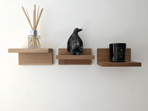 Solid Oak Floating Shelves - 3 Styles - straight image