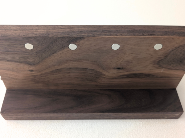 Solid Black Walnut Key Holder Shelf - magnets