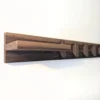 Solid Black Walnut Coat Rack With Shelf & Key Holders - angled view