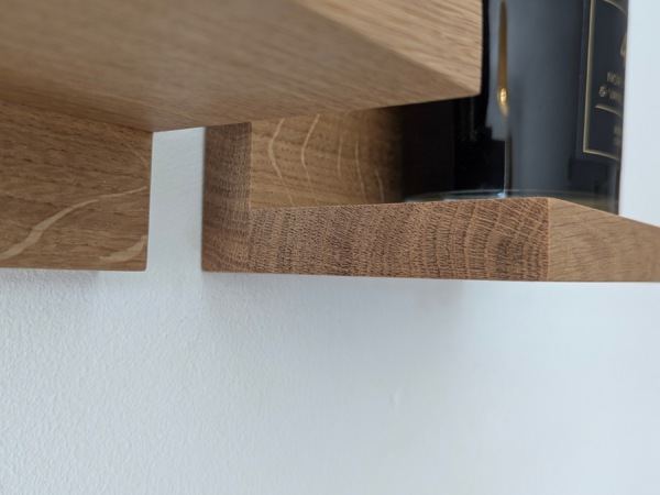 Solid Oak Floating Shelves - 3 Styles - closeup image