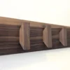 Solid Black Walnut Coat Rack With Shelf & Key Holders - hook closeup