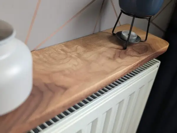 Black Walnut radiator shelf