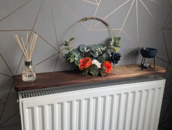 Black Walnut radiator shelf