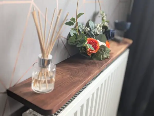 Black Walnut radiator shelf