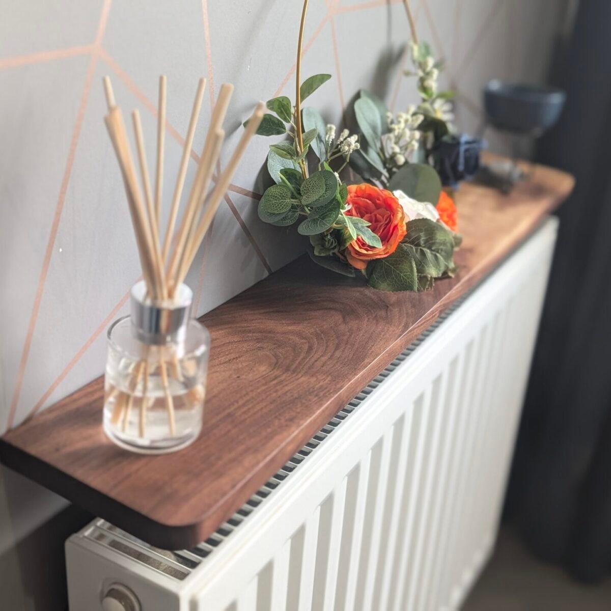 Black Walnut radiator shelf