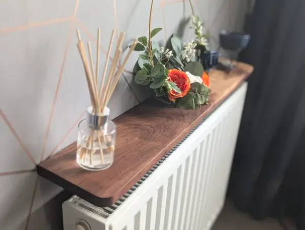 Black Walnut radiator shelf