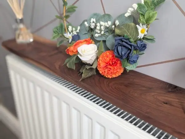Black Walnut radiator shelf