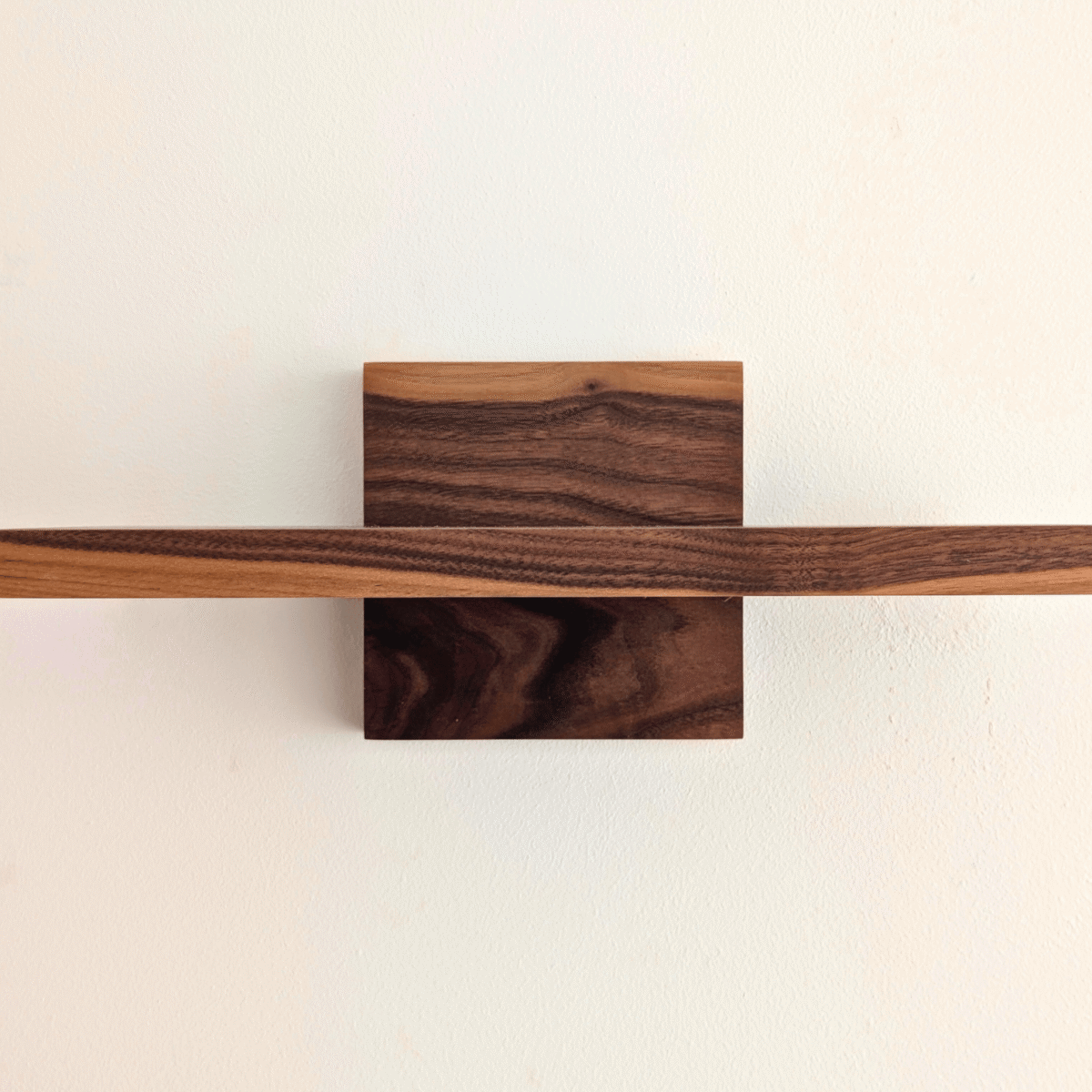 Solid Black Walnut Small Floating Shelf - straight image no ornaments