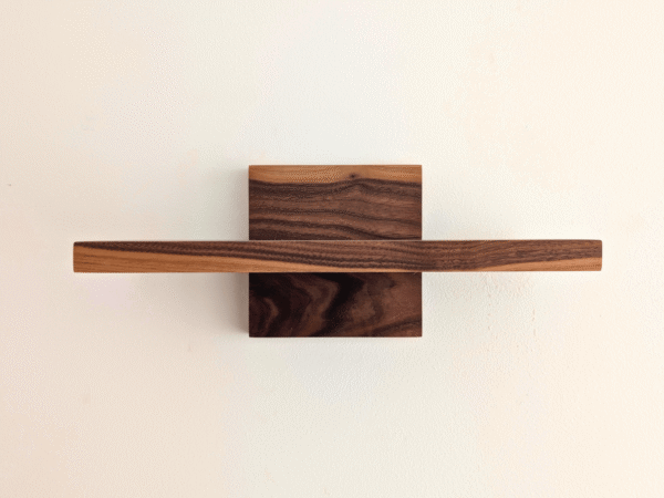 Solid Black Walnut Small Floating Shelf - straight image no ornaments