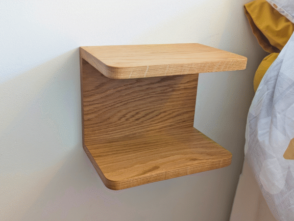 Solid Oak Floating Bedside Shelf