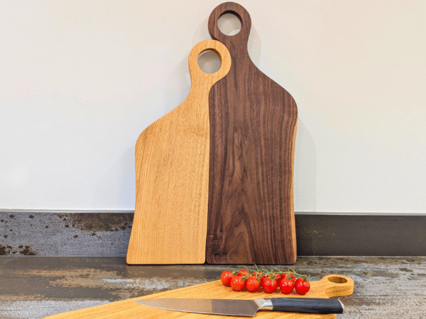 Romeo & Juliet serving boards stood up in kitchen