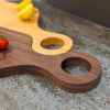 Oak Juliet and Black Walnut Romeo cutting board with lemons and tomatoes