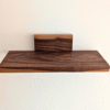 Solid Black Walnut Small Floating Shelf - straight image close up no ornaments