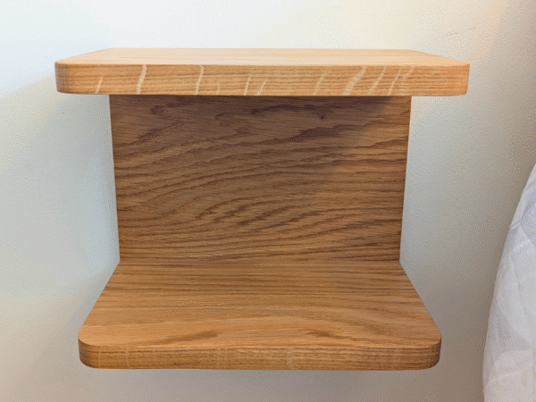 Solid Oak Floating Bedside Shelf - No items straight image