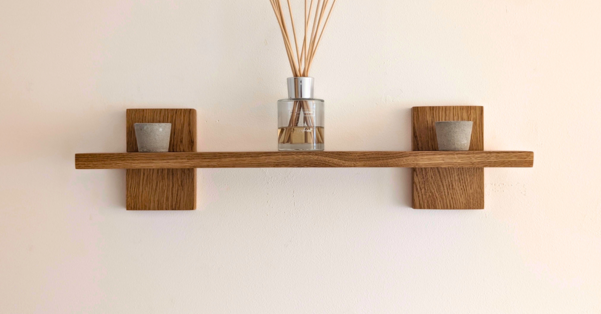 Modern Solid Oak Scandi Floating Shelf