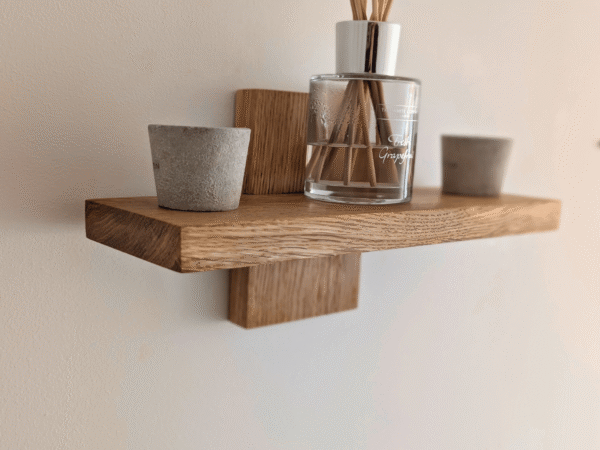 Solid Oak Small Floating Shelf - angled image